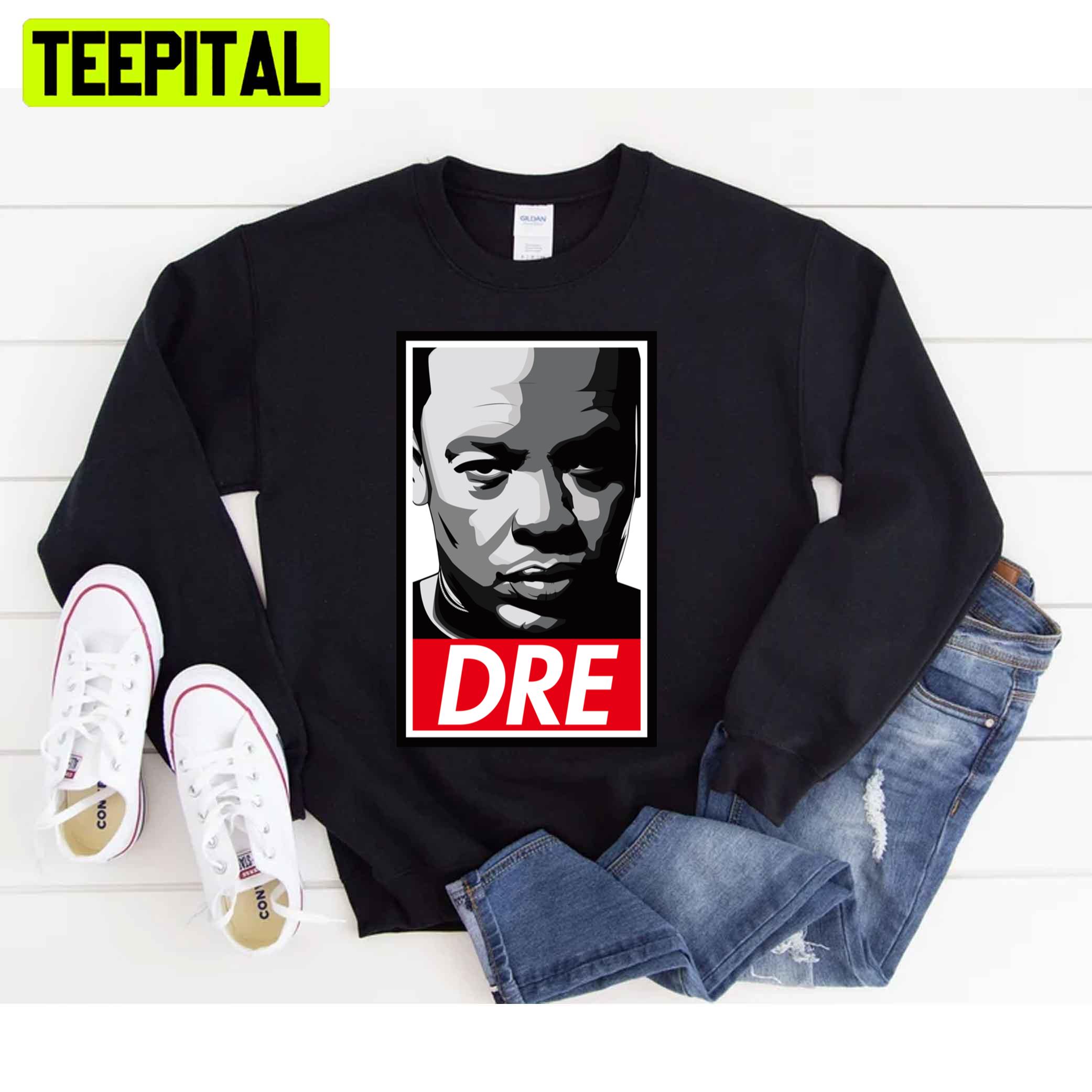 Red And Black Graphic Dre Rapper Unisex T-Shirt Red And Black Graphic Dre Rapper Unisex T-Shirt