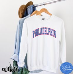 Red Blue Color Vintage Philadelphia Text Unisex Sweatshirt