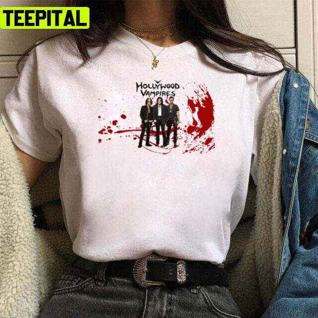 Red Stained The Hollywood Vampires Unisex T-Shirt Red Stained The Hollywood Vampires Unisex T-Shirt
