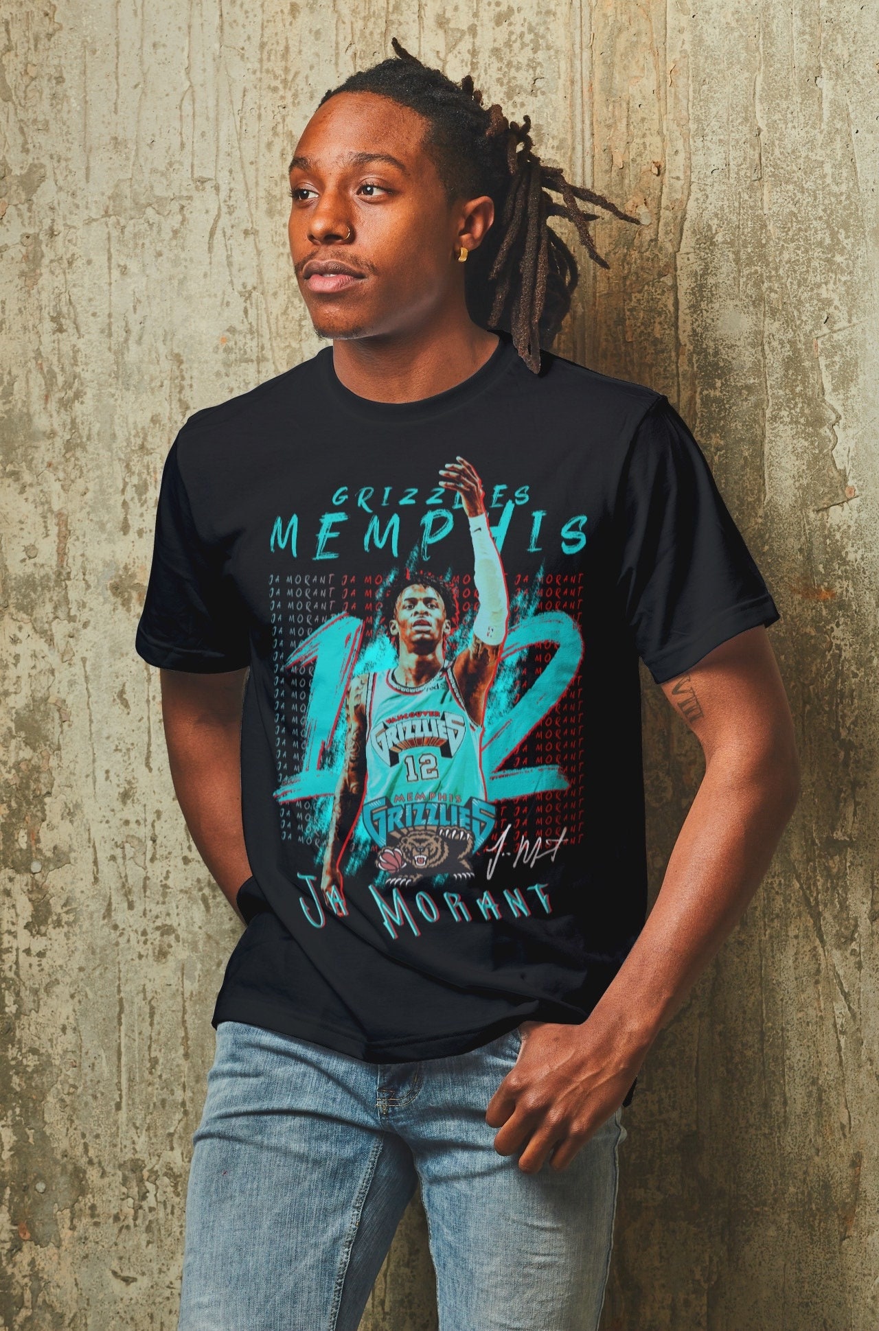 Retro Vintage Memphis Grizzlies Basketball Ja Morant Unsiex T-Shirt Retro Vintage Memphis Grizzlies Basketball Ja Morant Unsiex T-Shirt