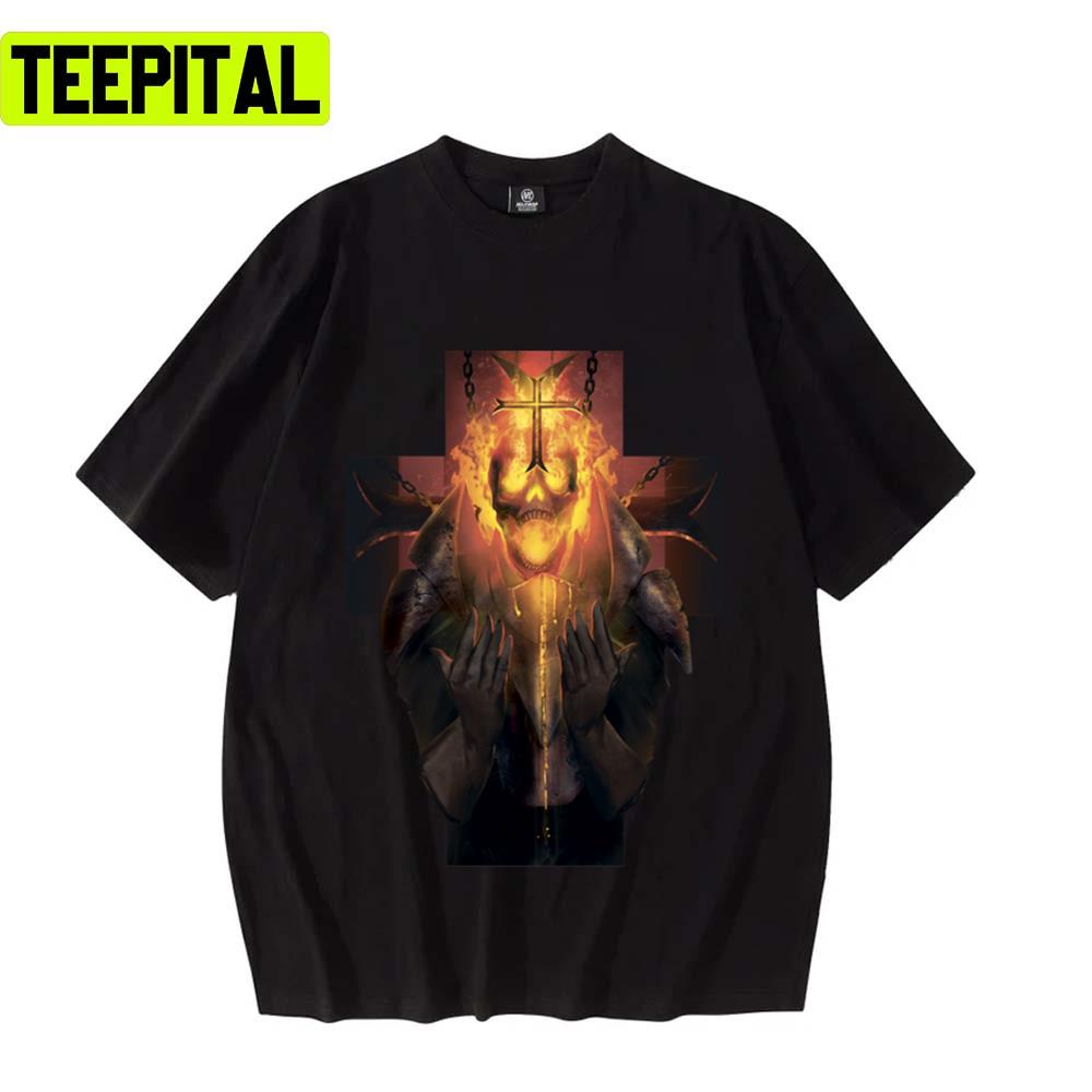 Skeleton Templar Fire Knight Design Unisex T-Shirt Skeleton Templar Fire Knight Design Unisex T-Shirt