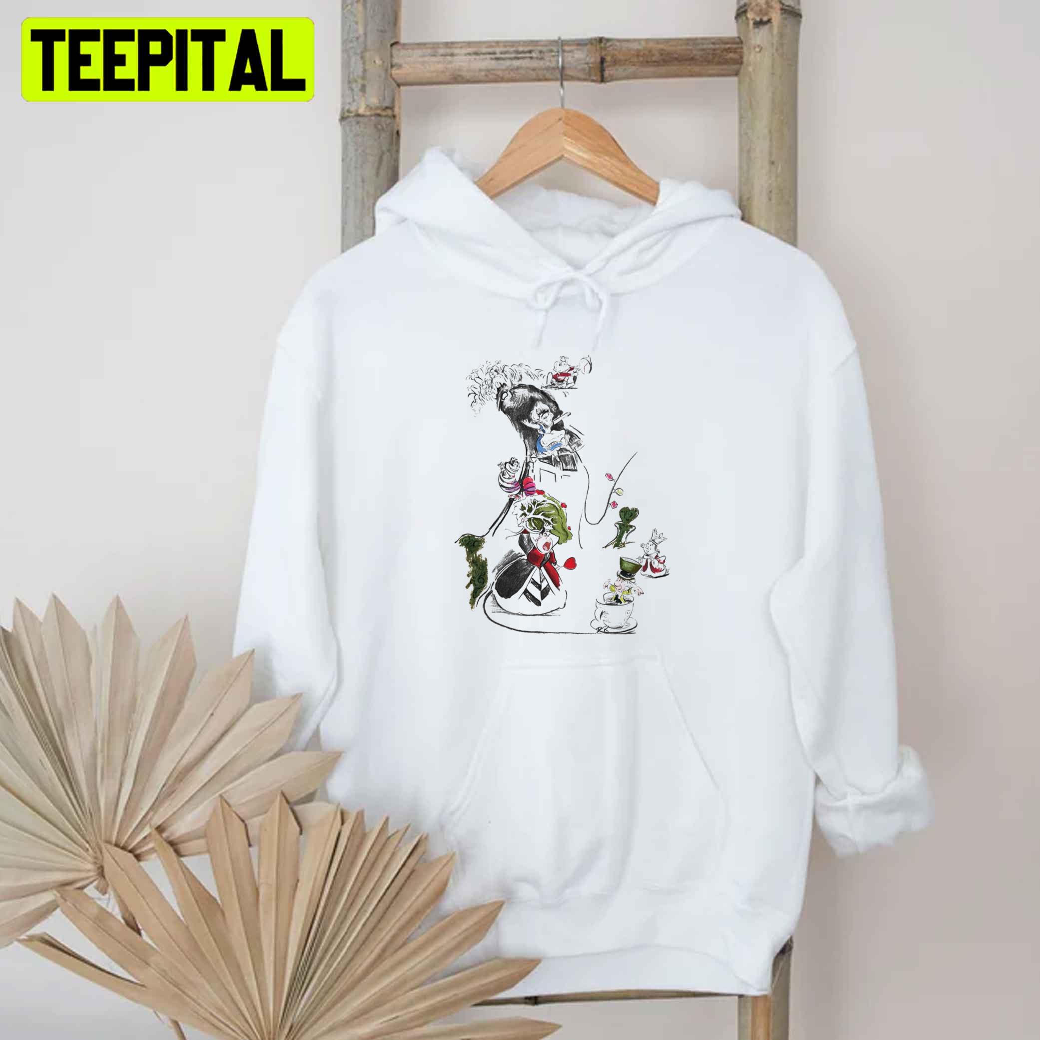 Story Lines Alice In Wonderland Characters Chiffon Top Unisex T-Shirt Story Lines Alice In Wonderland Characters Chiffon Top Unisex T-Shirt