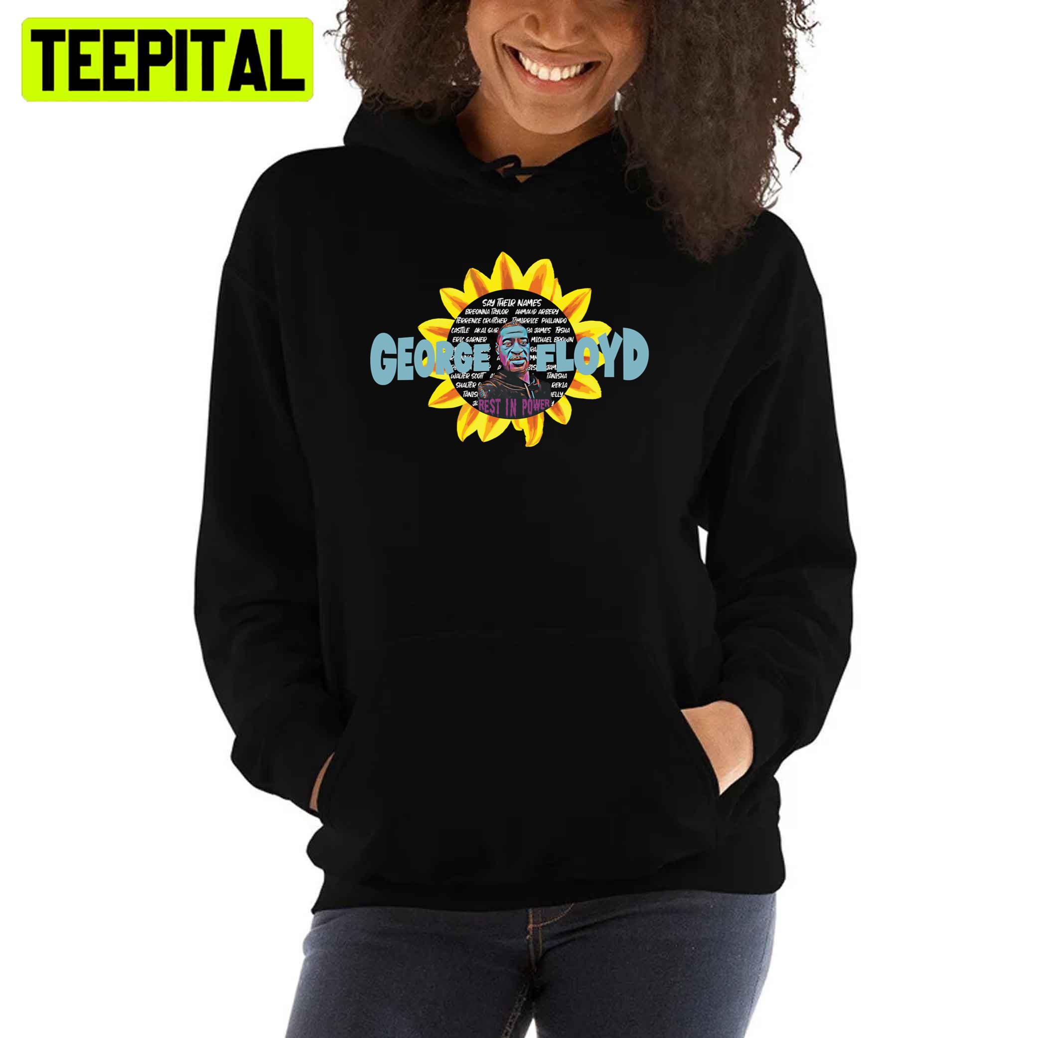 Sunflower George Floyd Mural Say Their Names Unisex T-Shirt Sunflower George Floyd Mural Say Their Names Unisex T-Shirt