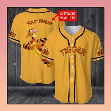 Tigger Baseball Jersey custom name PK12 Tigger Baseball Jersey custom name PK12