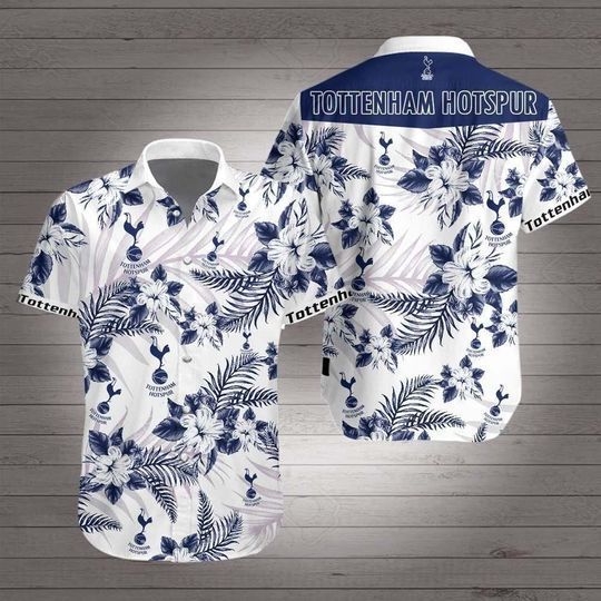 Tottenham Hotspur Hawaiian Graphic Print Short Sleeve Hawaiian Casual Shirt N98 Tottenham Hotspur Hawaiian Graphic Print Short Sleeve Hawaiian Casual Shirt N98