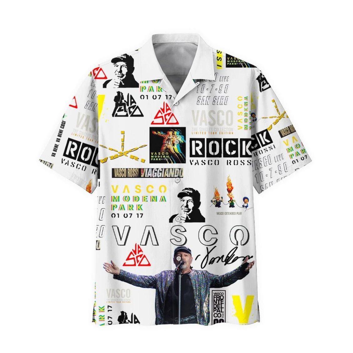 Vasco Rossi Hawaiian Shirt Limited Edition HA33 Vasco Rossi Hawaiian Shirt Limited Edition HA33