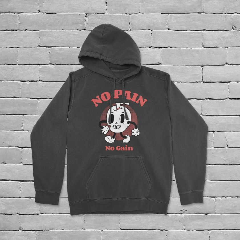 Vintage No Pain No Gain Hoodie Vintage No Pain No Gain Hoodie