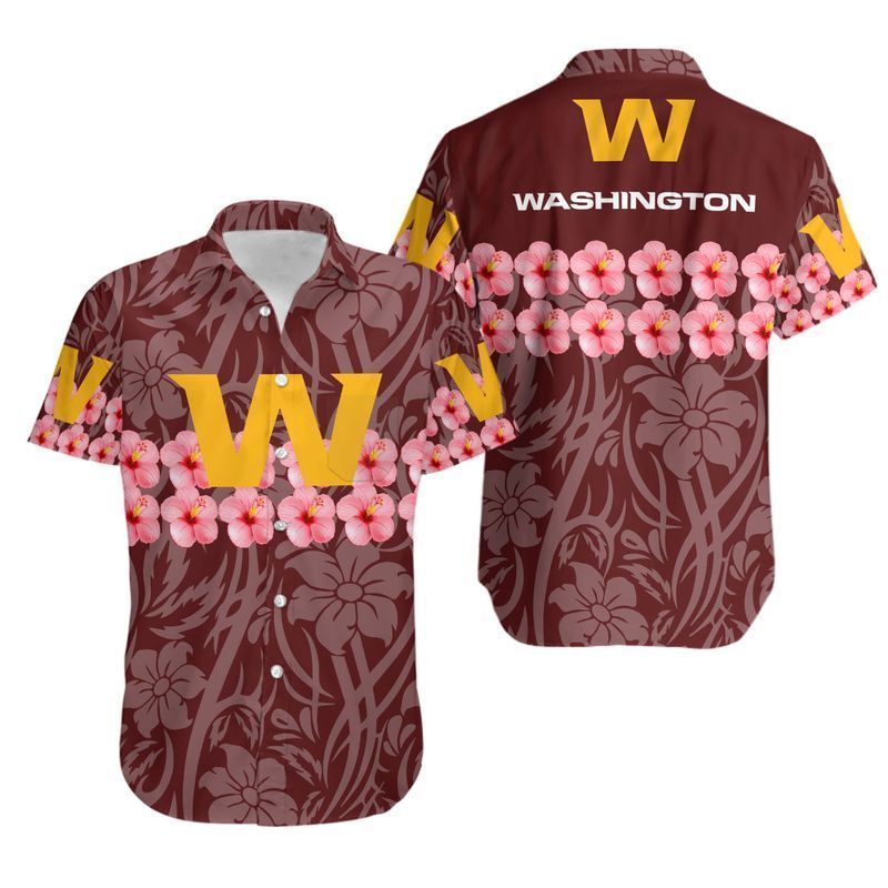 Washington Football Team Flower and Logo Hawaii Shirt and Shorts Summer Collection H97 Washington Football Team Flower and Logo Hawaii Shirt and Shorts Summer Collection H97