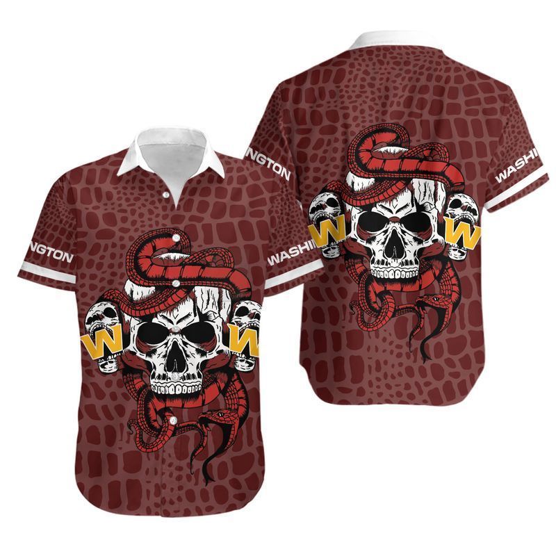 Washington Football Team Snake And Skull Hawaii Shirt and Shorts Summer Collection H97 Washington Football Team Snake And Skull Hawaii Shirt and Shorts Summer Collection H97