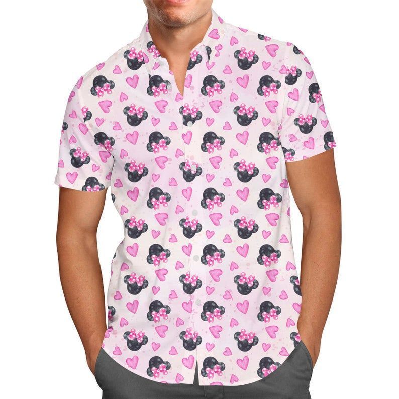 Watercolor Minnie Mouse In Pink Disney For men And Women Graphic Print Short Sleeve Hawaiian Casual Shirt Y97 Watercolor Minnie Mouse In Pink Disney For men And Women Graphic Print Short Sleeve Hawaiian Casual Shirt Y97