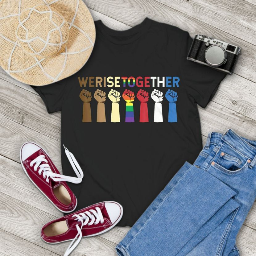 We Rise Together Awesome LGBT Pride Black History Month Equality Vintage T-Shirt We Rise Together Awesome LGBT Pride Black History Month Equality Vintage T-Shirt