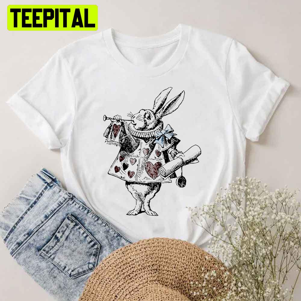 White Rabbit Alice In Wonderland Unisex T-Shirt White Rabbit Alice In Wonderland Unisex T-Shirt