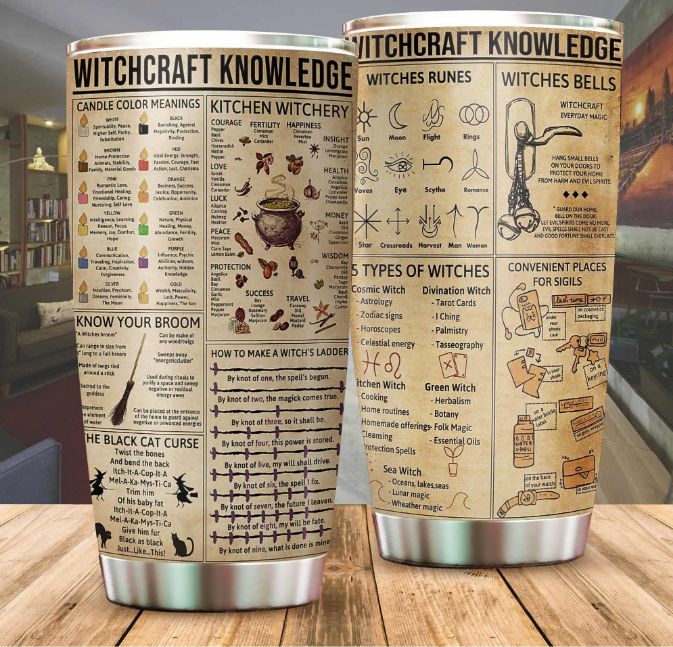 Witchcraft Knowledge Vintage Gift For Lover Day Travel Tumbler Witchcraft Knowledge Vintage Gift For Lover Day Travel Tumbler