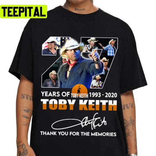 1993-2022 Thank You The Memories Toby Keith Unisex T-Shirt
