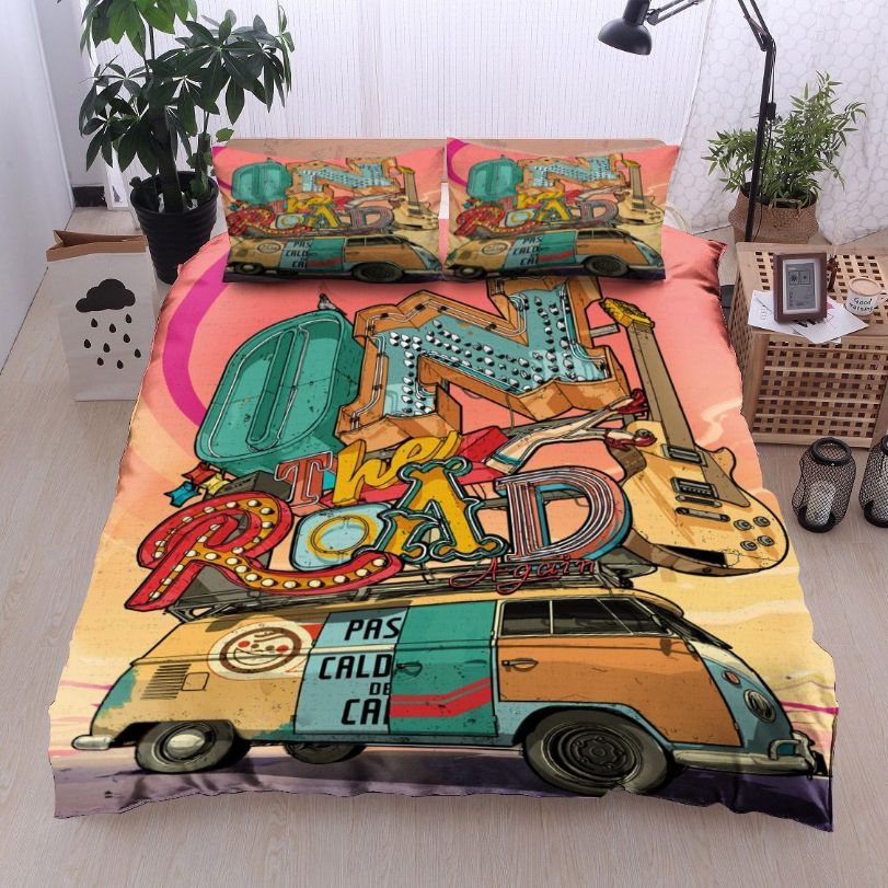 3D Camping Car On The Road Cotton Bedding Sets 3D Camping Car On The Road Cotton Bedding Sets
