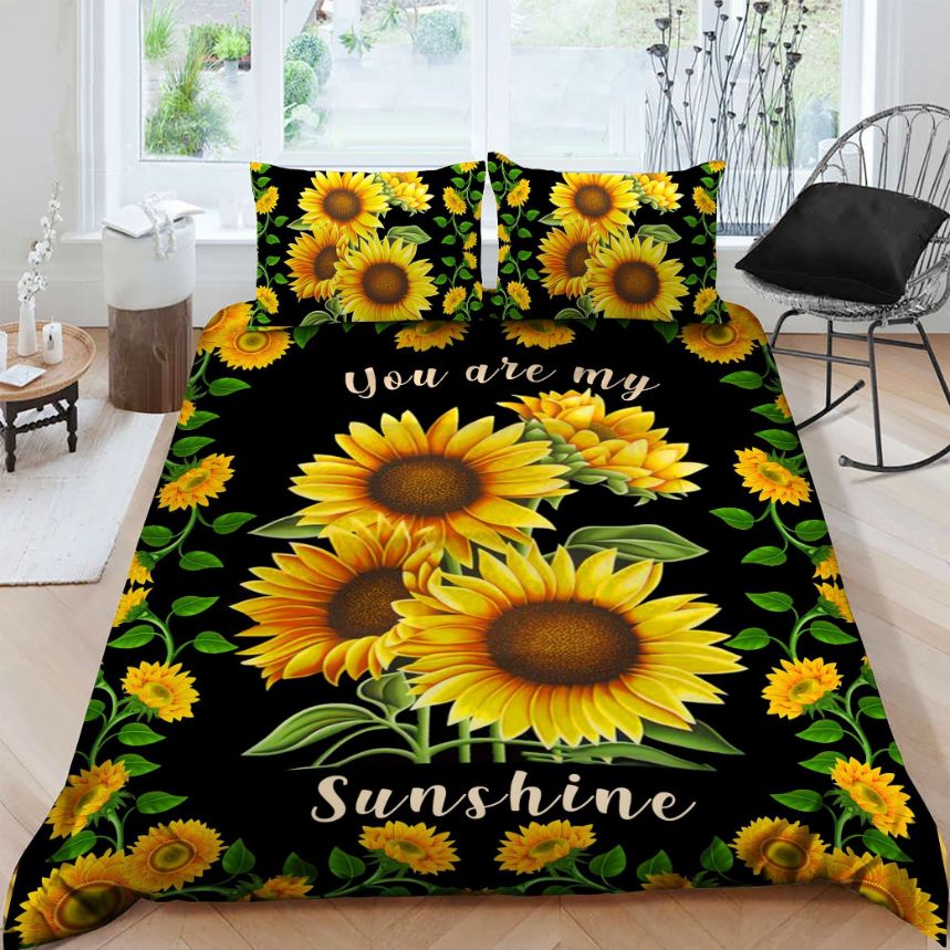 3D Sunflower You Are My Sunshine Cotton Bedding Sets 3D Sunflower You Are My Sunshine Cotton Bedding Sets