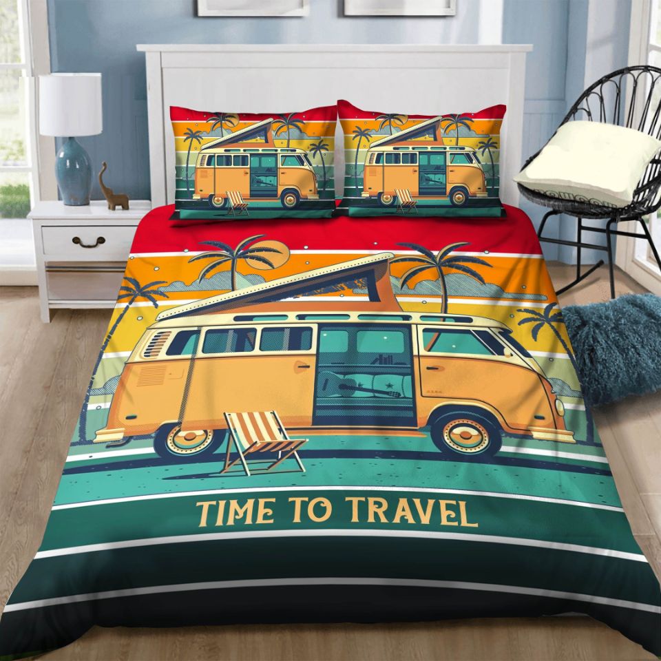 3D Traveling Car Time To Travel Cotton Bedding Sets 3D Traveling Car Time To Travel Cotton Bedding Sets