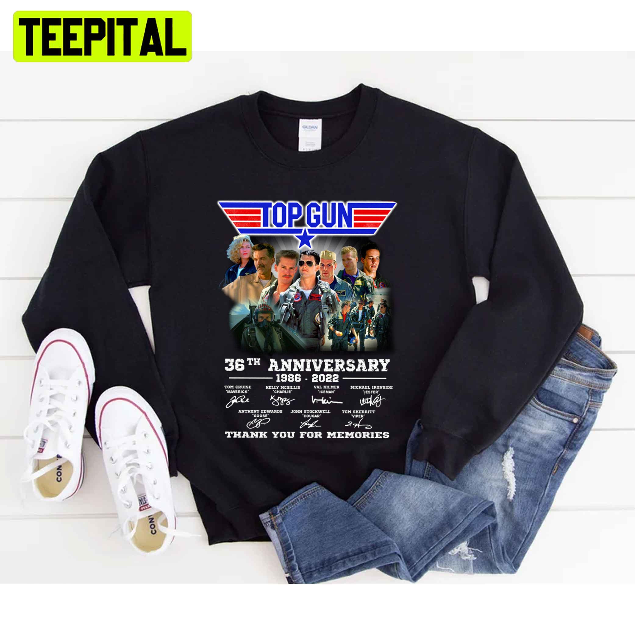 Top Gun 36th Anniversary 1986 2022 Thank You For The Memories Unisex T-Shirt Top Gun 36th Anniversary 1986 2022 Thank You For The Memories Unisex T-Shirt