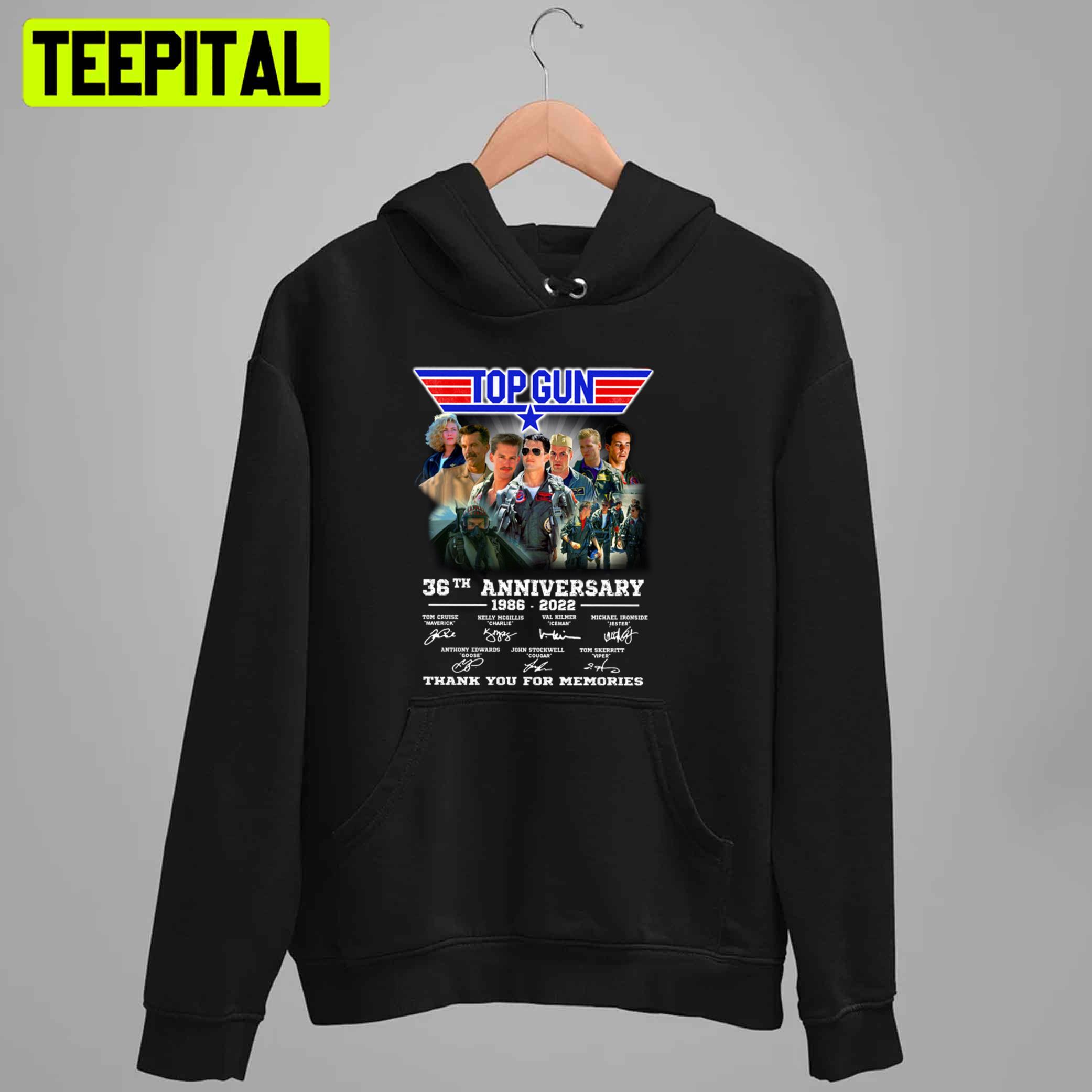 Top Gun 36th Anniversary 1986 2022 Thank You For The Memories Unisex T-Shirt Top Gun 36th Anniversary 1986 2022 Thank You For The Memories Unisex T-Shirt