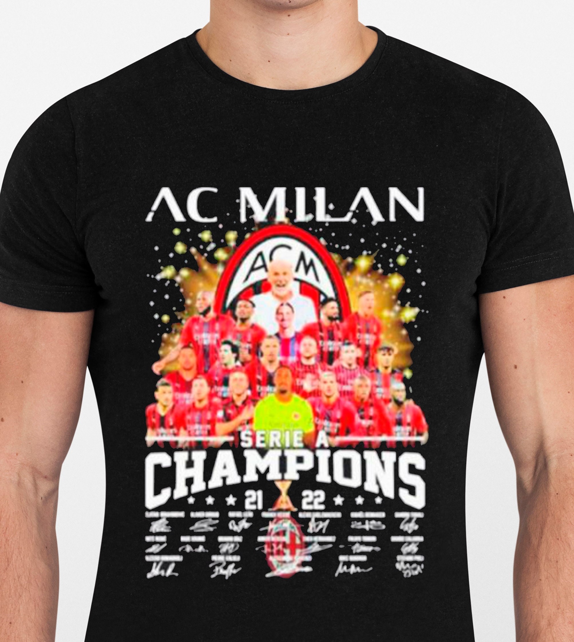 Ac Milan Champions Serie A 2022 Unisex T-Shirt Ac Milan Champions Serie A 2022 Unisex T-Shirt