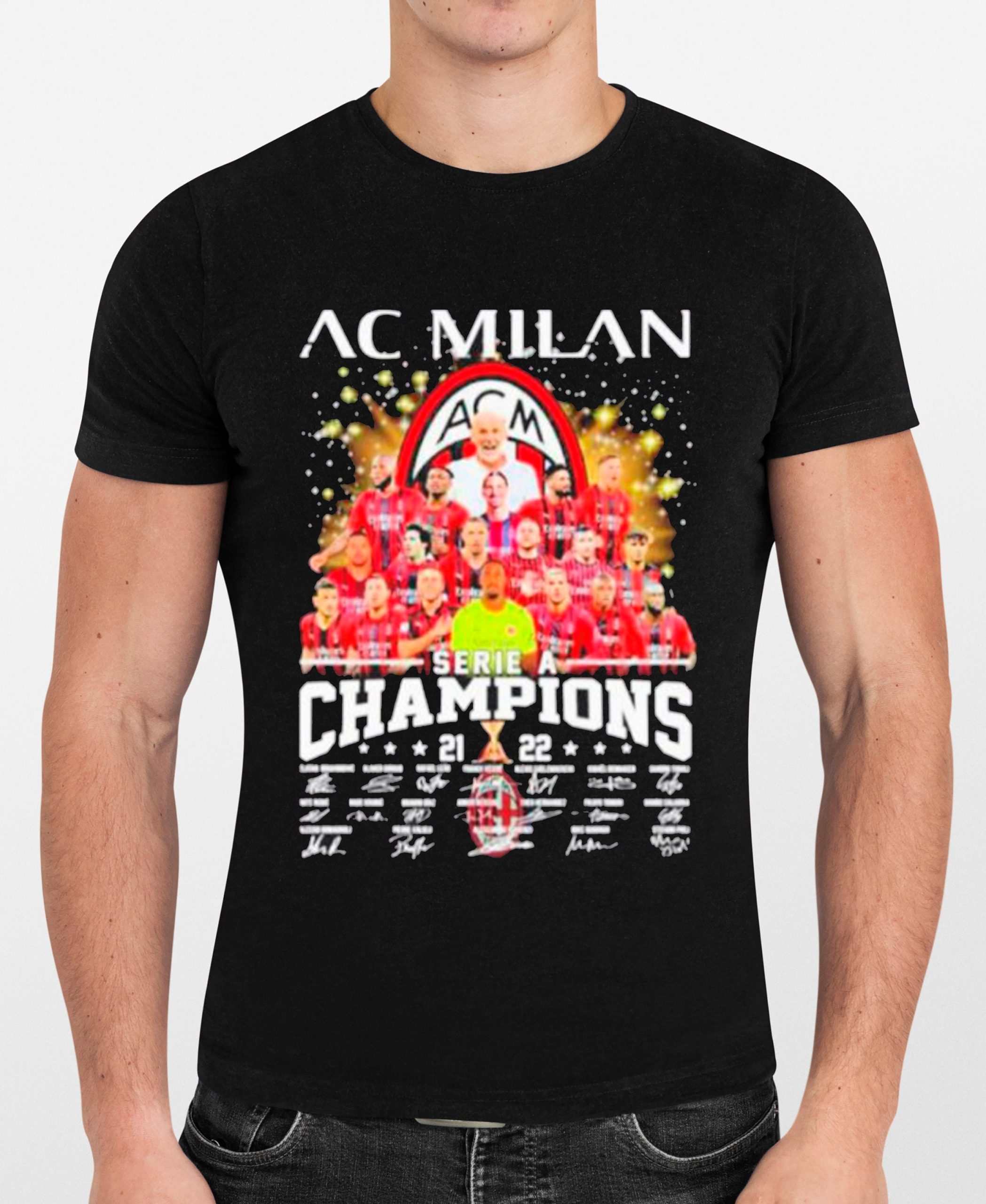 Ac Milan Champions Serie A 2022 Unisex T-Shirt Ac Milan Champions Serie A 2022 Unisex T-Shirt