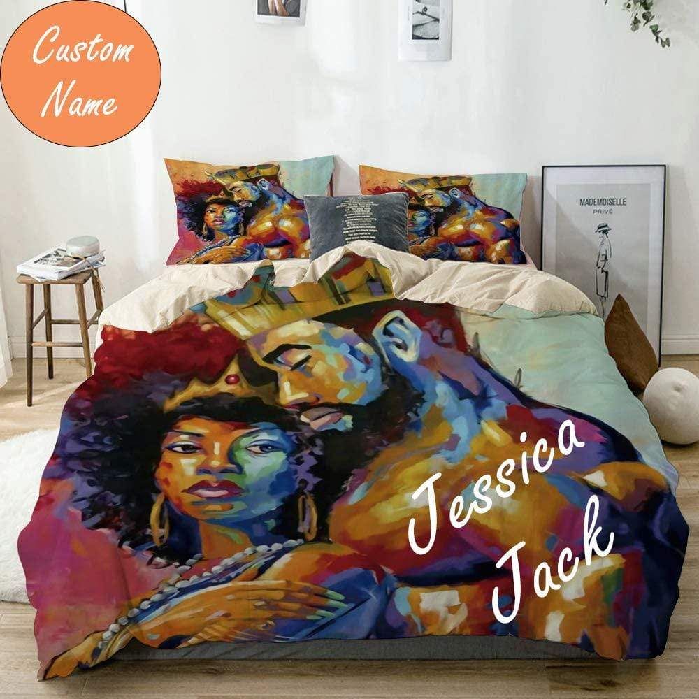 African American Exotic Lovers Personalized Custom Name Bedding Set African American Exotic Lovers Personalized Custom Name Bedding Set