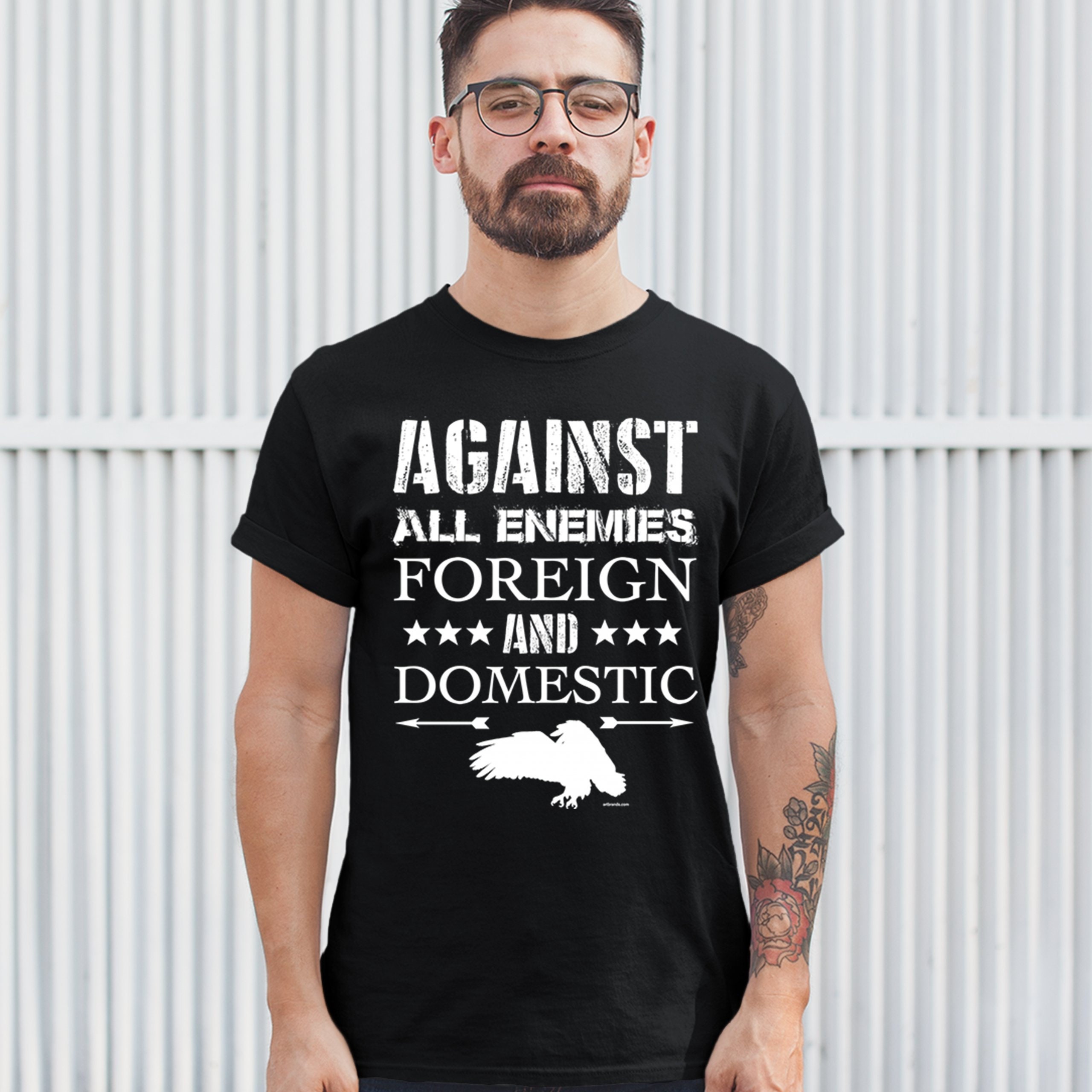 Against All Enemies Foreign And Domestic Veteran Military Oath Unisex T-Shirt Against All Enemies Foreign And Domestic Veteran Military Oath Unisex T-Shirt