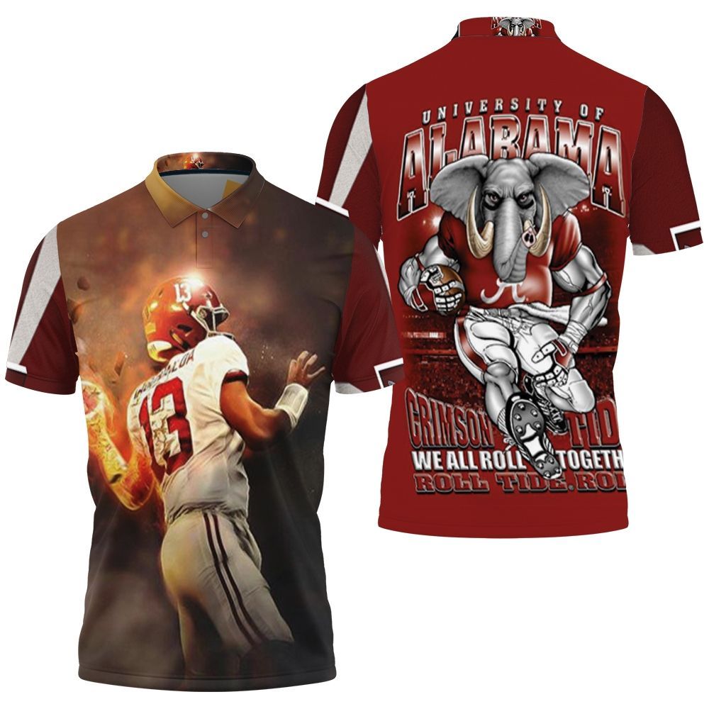 Alabama Crimson Tide Tua Tagovailoa 13 Polo Shirt All Over Print Shirt 3d T-shirt Alabama Crimson Tide Tua Tagovailoa 13 Polo Shirt All Over Print Shirt 3d T-shirt