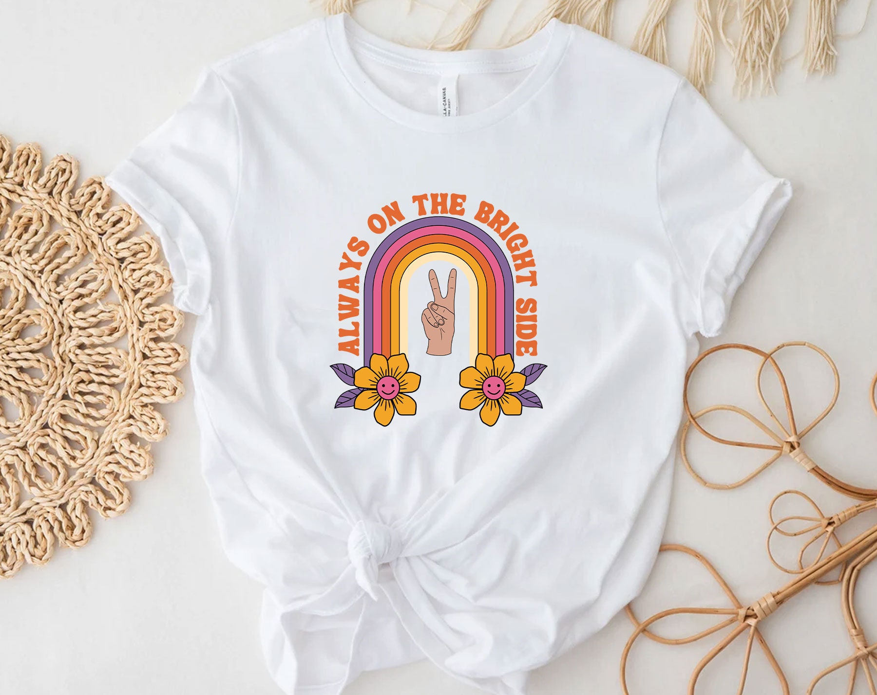 Always On The Bright Side Retro Peace Hippie Players Unisex T-Shirt Always On The Bright Side Retro Peace Hippie Players Unisex T-Shirt