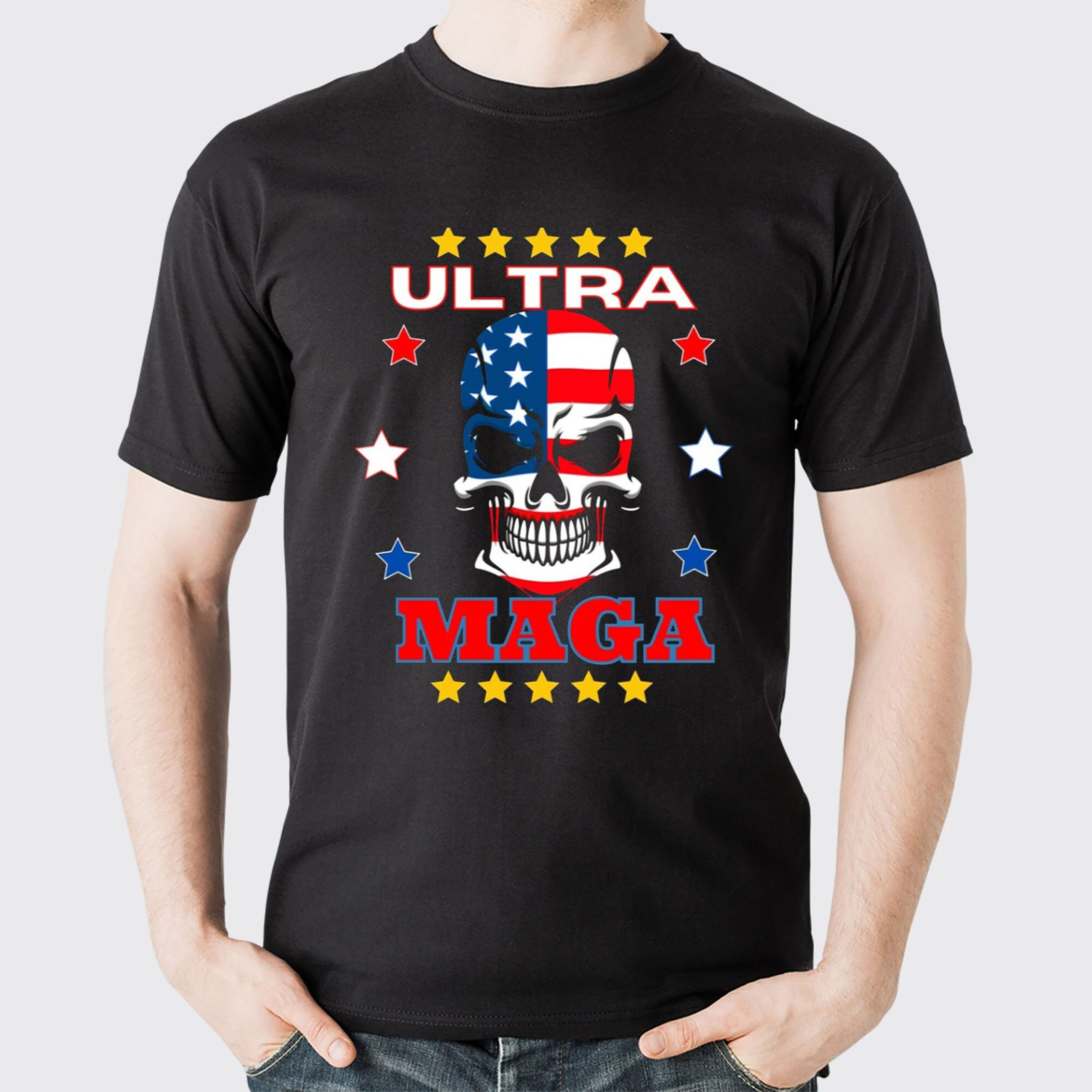 American Flag Skull Art Ultra Maga Donald Trump Maga Ultra Unisex T-Shirt American Flag Skull Art Ultra Maga Donald Trump Maga Ultra Unisex T-Shirt