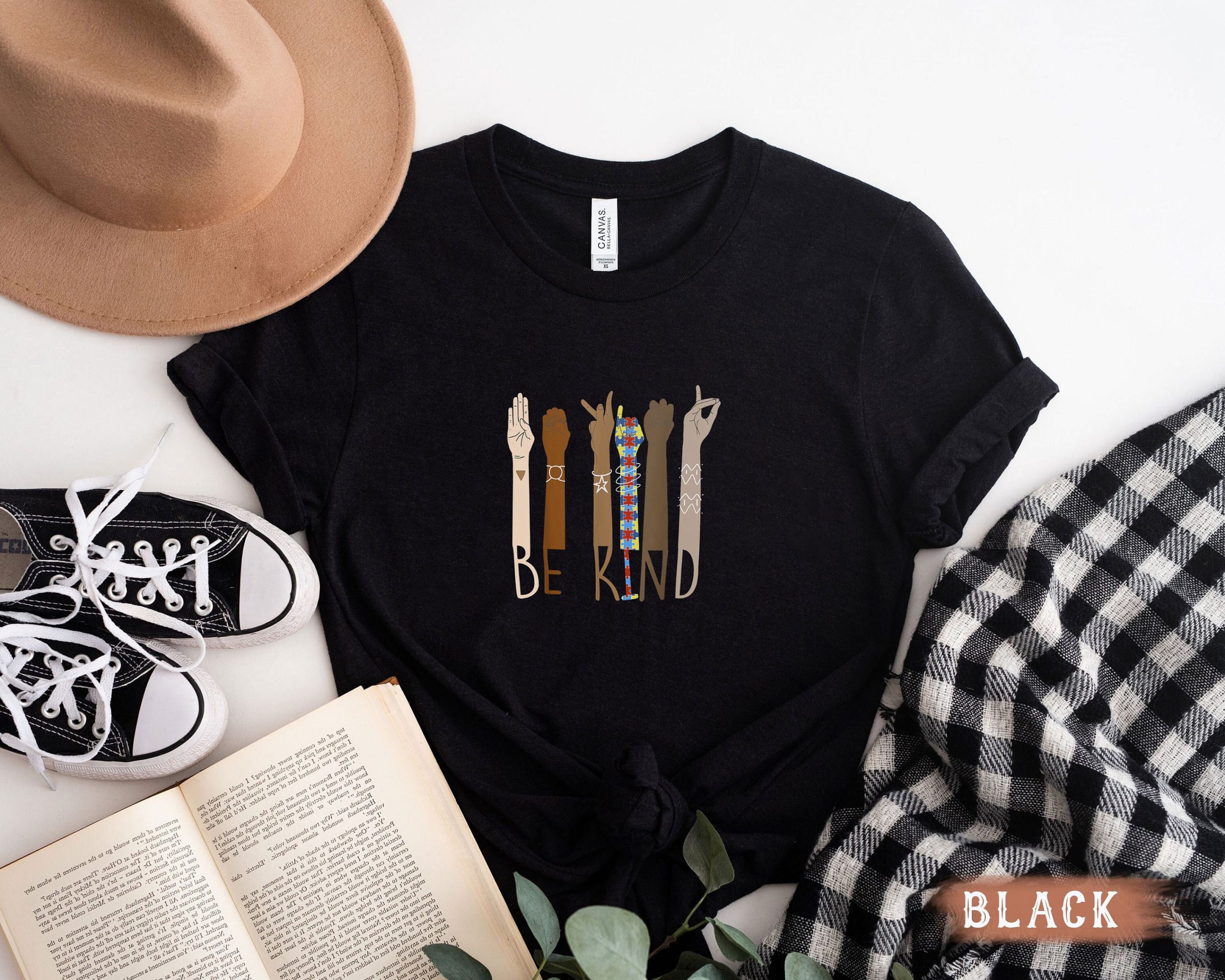 Autism Awareness Be Kind Sign Language Autism Month Positive Vibes Unisex T-Shirt Autism Awareness Be Kind Sign Language Autism Month Positive Vibes Unisex T-Shirt