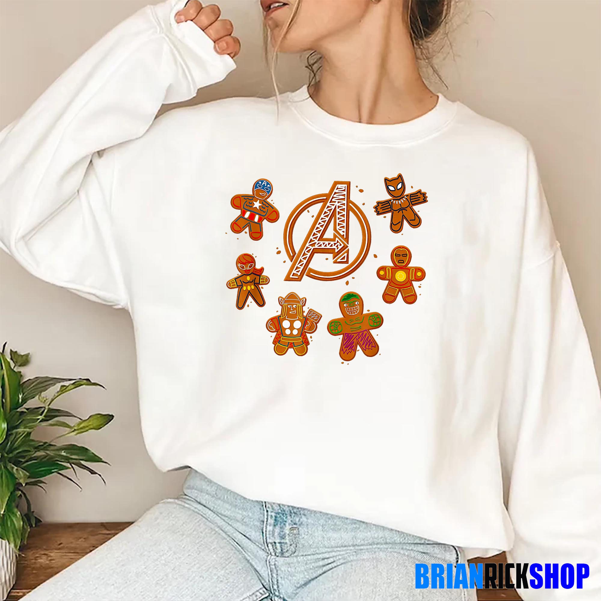 Avengers Christmas Marvel Gingerbread Cookie Unisex Sweatshirt Avengers Christmas Marvel Gingerbread Cookie Unisex Sweatshirt