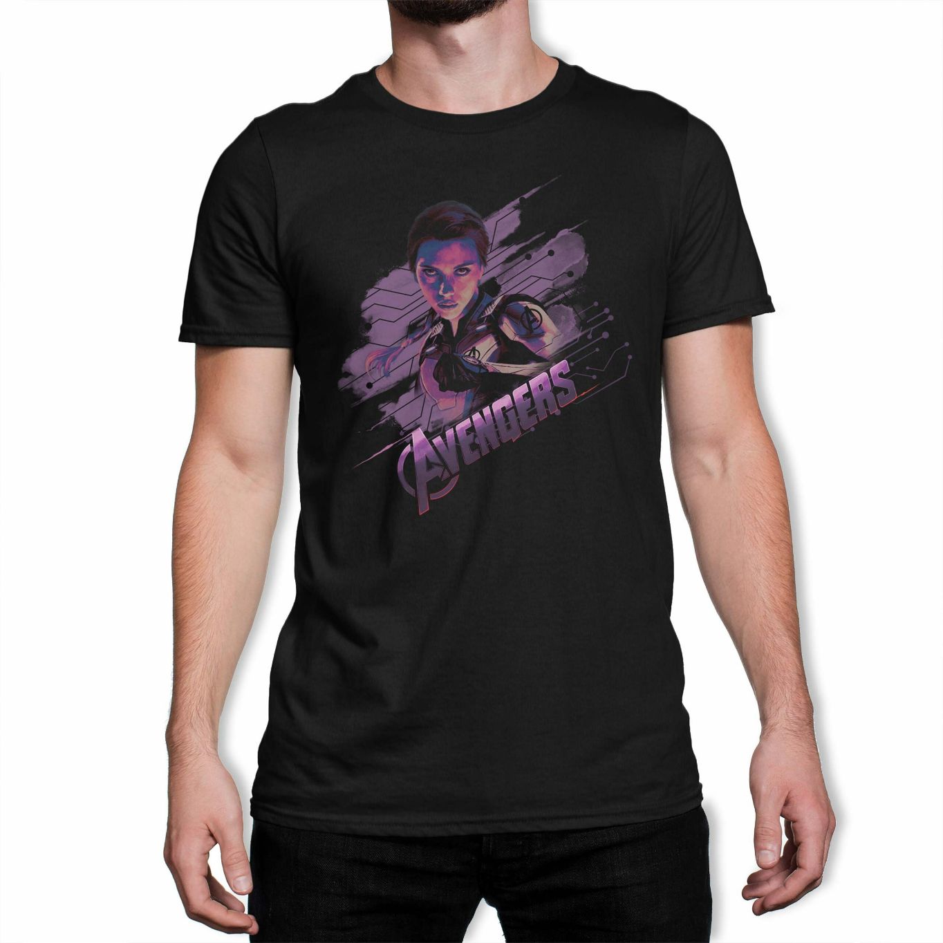 Avengers Endgame Black Widow Mens Black T-Shirt Avengers Endgame Black Widow Mens Black T-Shirt