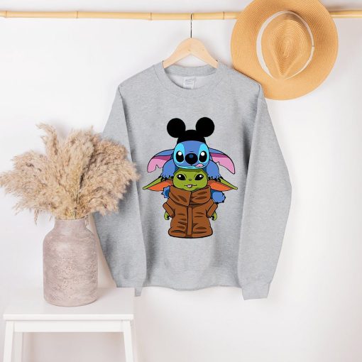 Baby Yoda And Stitch Disney Unisex Sweatshirt