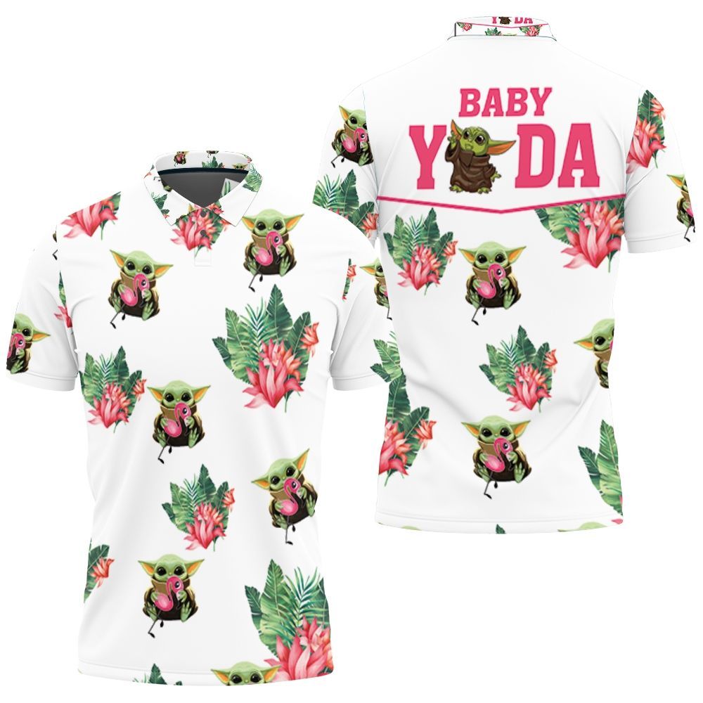 Baby Yoda Hugging Flamingos Seamless Tropical Leaves Lotuses On Black Polo Shirt All Over Print Shirt 3d T-shirt Baby Yoda Hugging Flamingos Seamless Tropical Leaves Lotuses On Black Polo Shirt All Over Print Shirt 3d T-shirt