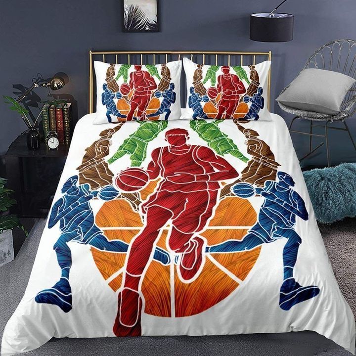 Basketball Colorful Players Cotton Bedding Sets Basketball Colorful Players Cotton Bedding Sets