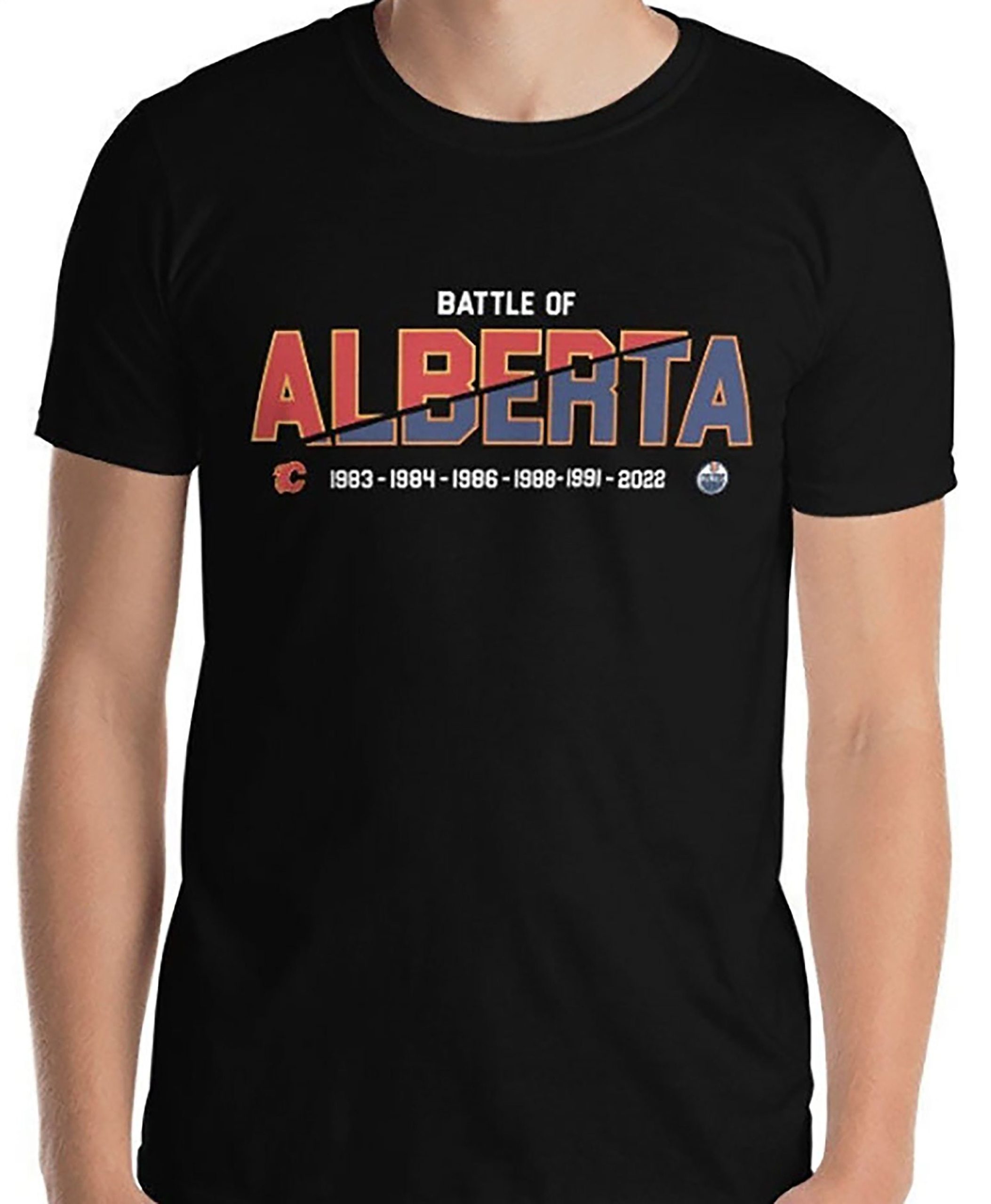 Battle Of Alberta Flames Vs Oilers 2022 Unisex T-Shirt Battle Of Alberta Flames Vs Oilers 2022 Unisex T-Shirt