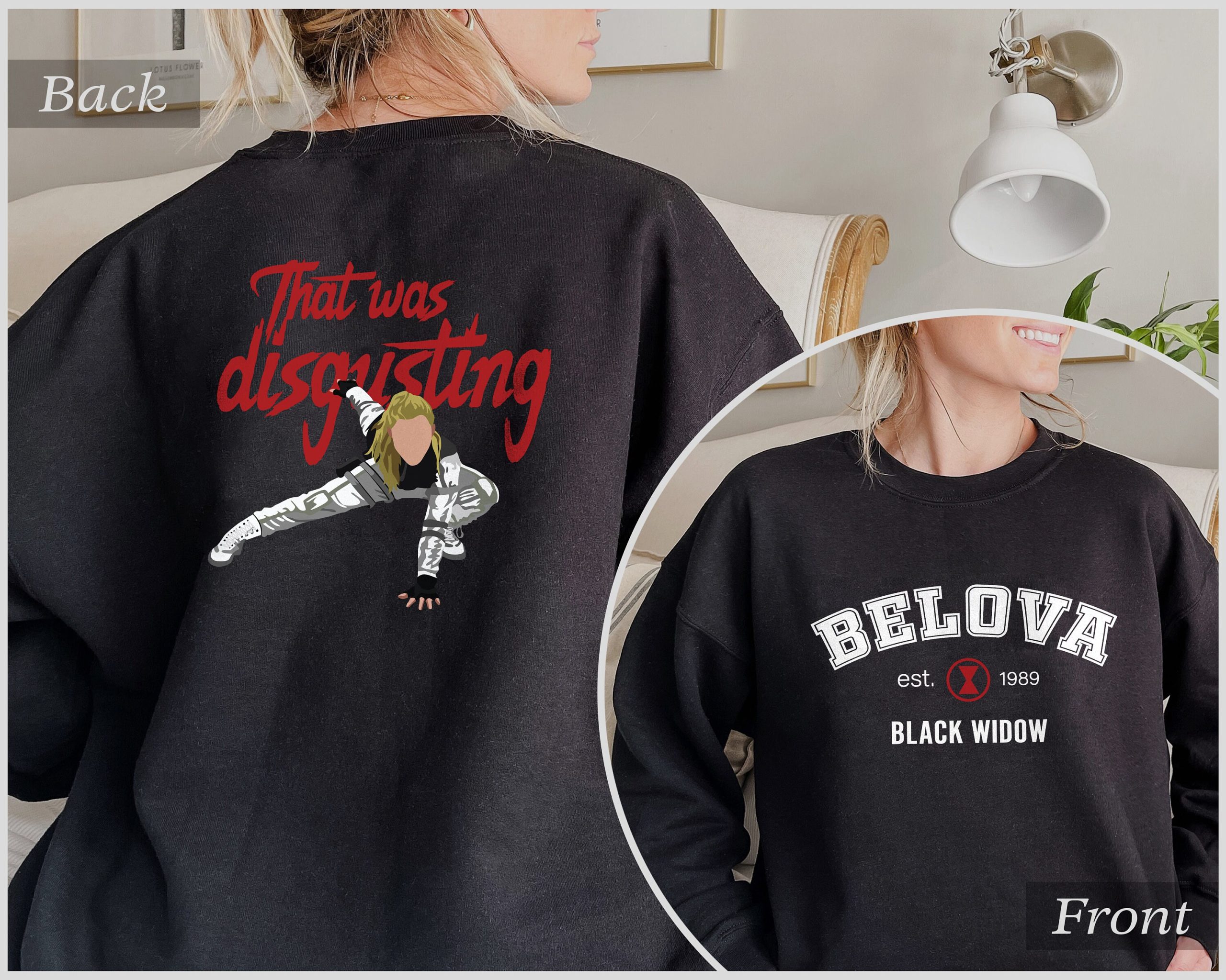 Belova Black Widow That Was Disgusting Funny Yelena Black Widow Unisex Sweatshirt Belova Black Widow That Was Disgusting Funny Yelena Black Widow Unisex Sweatshirt