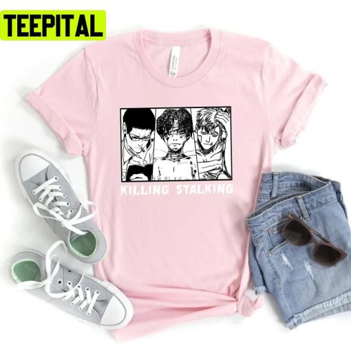 Black And White Korean Manhwa Characters Design Killing Stalking Unisex T-Shirt