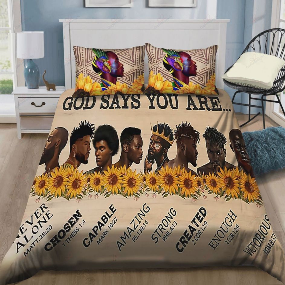 Black Man God Says You Are Cotton Bedding Sets Black Man God Says You Are Cotton Bedding Sets