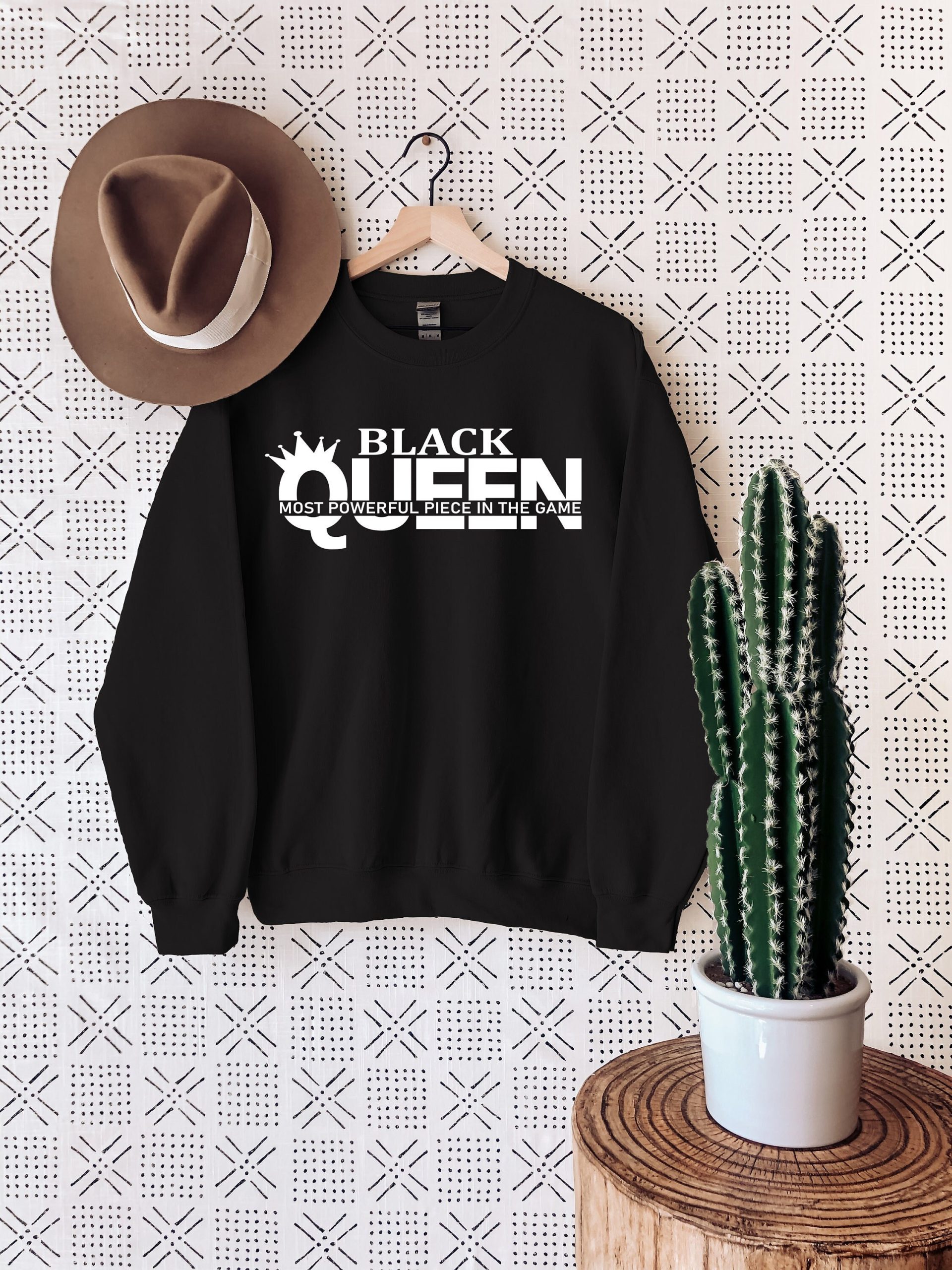 Black Queen Most Powerful Piece In The Game White Text Unisex Sweatshirt Black Queen Most Powerful Piece In The Game White Text Unisex Sweatshirt