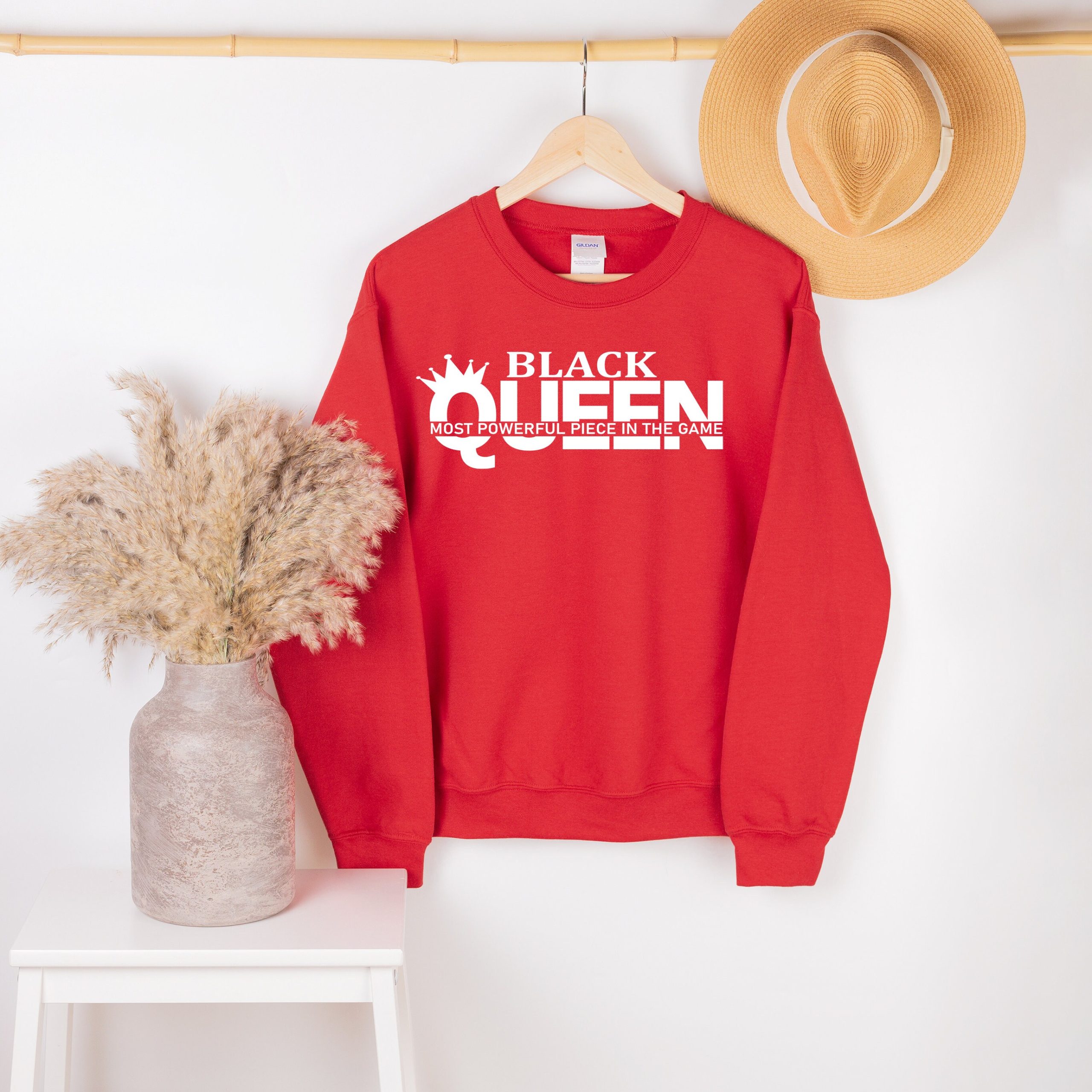Black Queen Most Powerful Piece In The Game White Text Unisex Sweatshirt Black Queen Most Powerful Piece In The Game White Text Unisex Sweatshirt