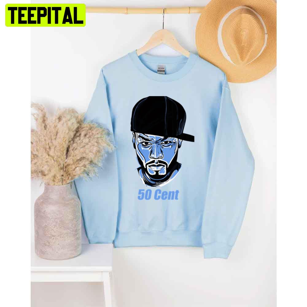 Blue Digital Art 50 Cent Rapper Unisex T-Shirt Blue Digital Art 50 Cent Rapper Unisex T-Shirt