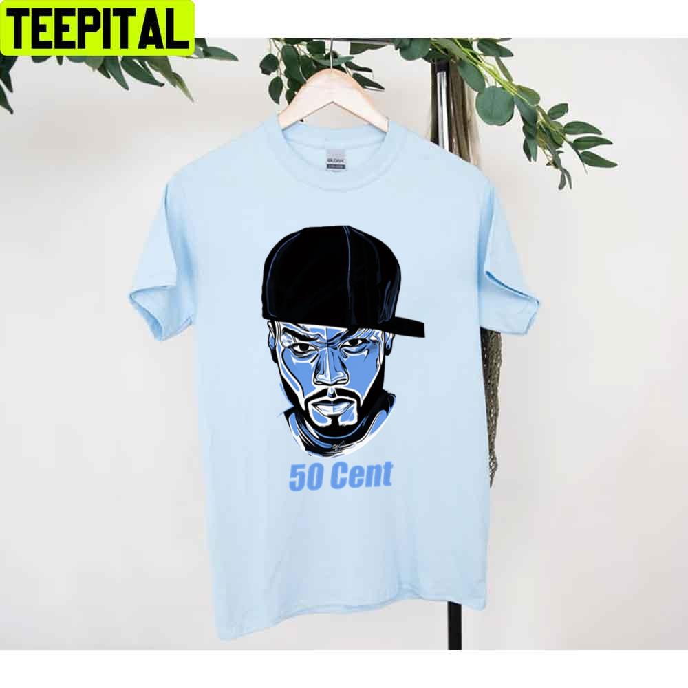 Blue Digital Art 50 Cent Rapper Unisex T-Shirt Blue Digital Art 50 Cent Rapper Unisex T-Shirt