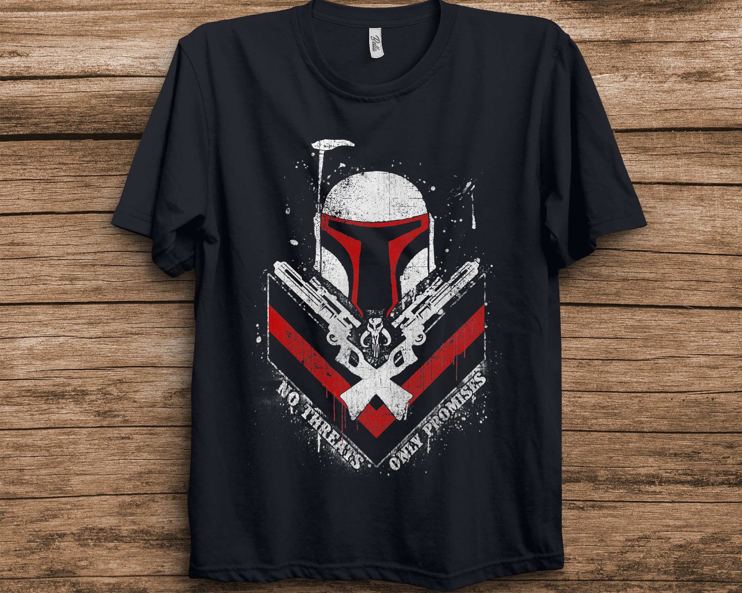 Boba Fett No Threats Only Promises Graphic Star Wars Unisex T-Shirt Boba Fett No Threats Only Promises Graphic Star Wars Unisex T-Shirt