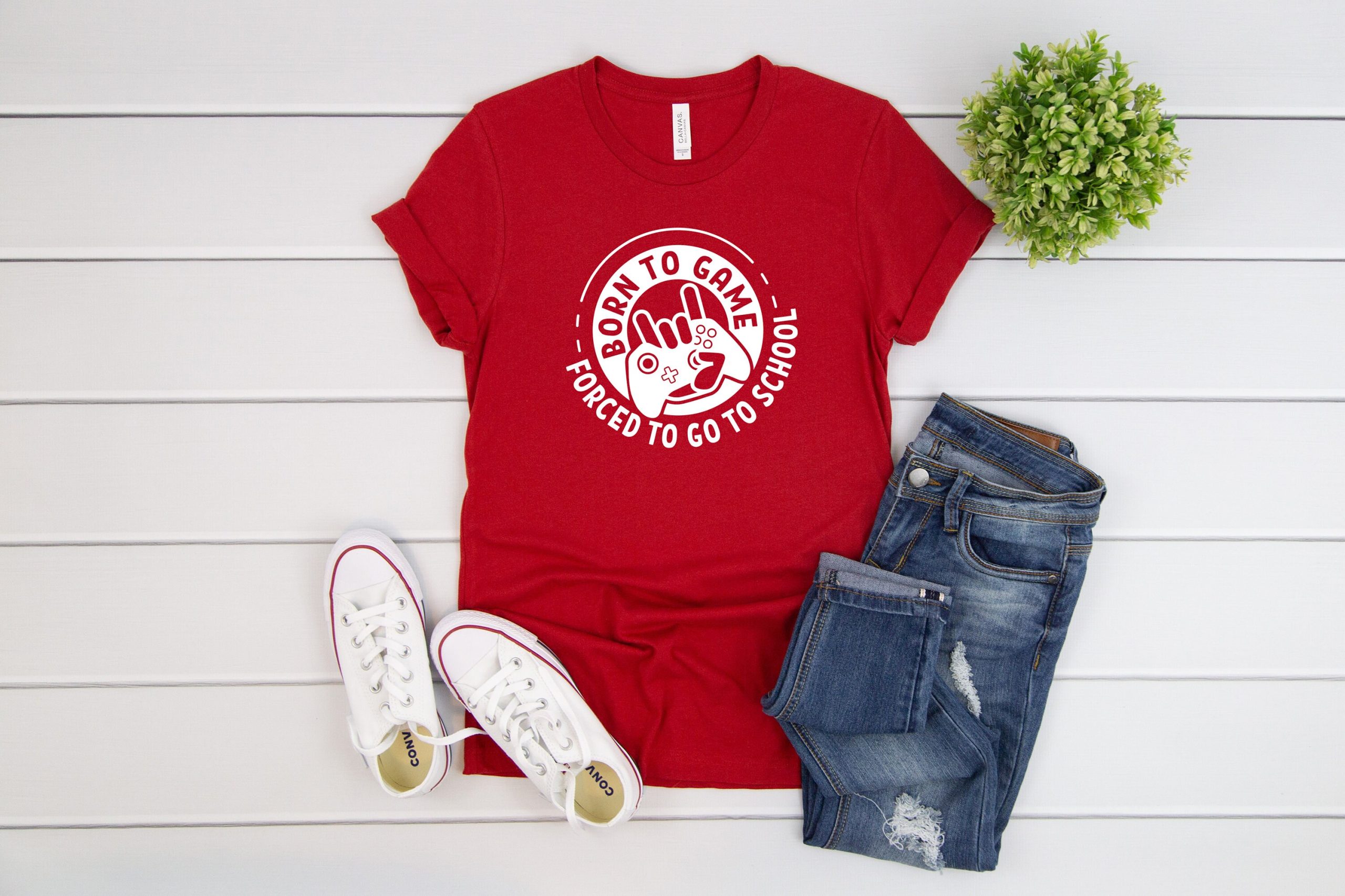 Born To Game Forced To Go To School Gaming Unisex T-Shirt Born To Game Forced To Go To School Gaming Unisex T-Shirt