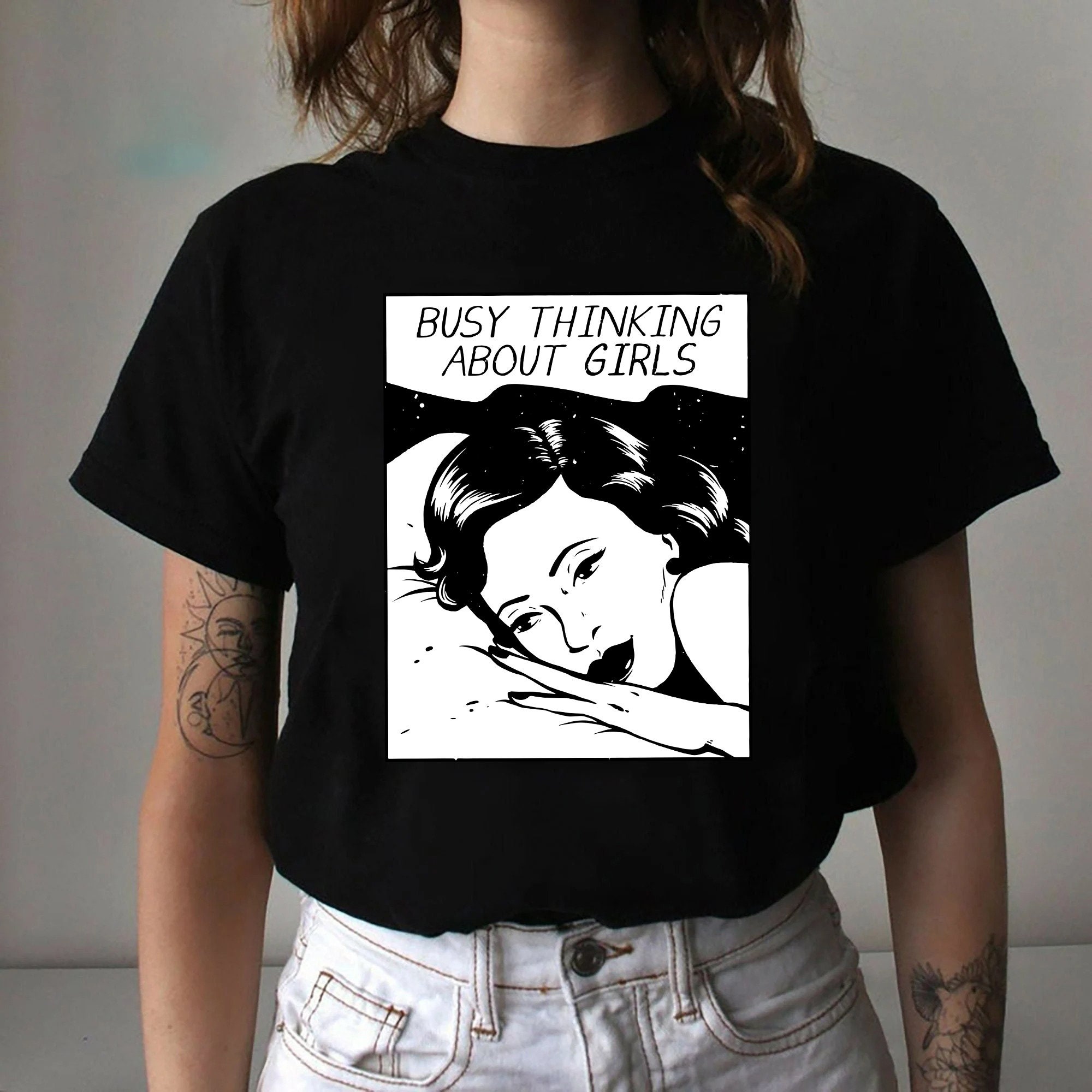Busy Thinking About Girls Vintage Unisex T-Shirt Busy Thinking About Girls Vintage Unisex T-Shirt