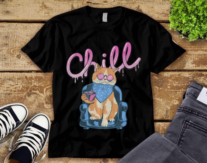Cat Chill Cute Face Cat Lover Unisex Tee Adult T-Shirt Cat Chill Cute Face Cat Lover Unisex Tee Adult T-Shirt