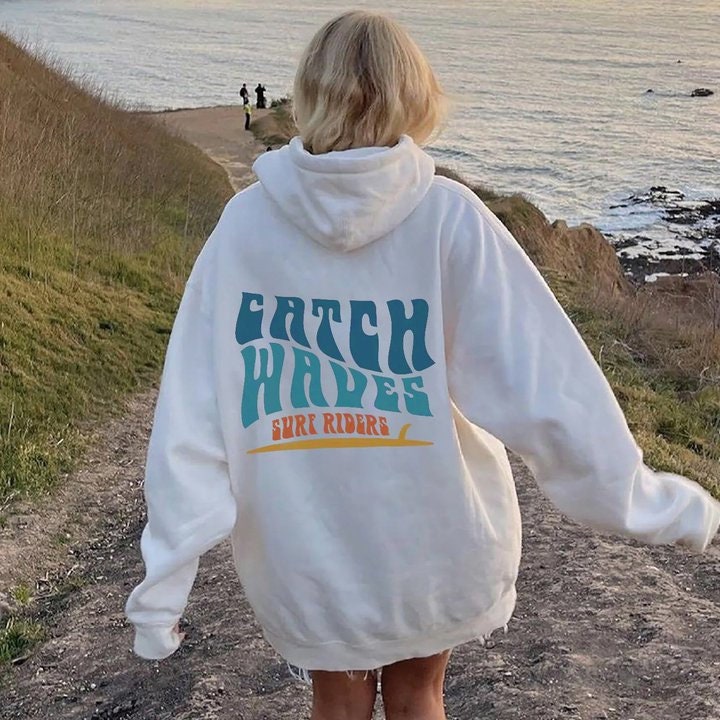 Catch Waves Surf Riders Casual Unisex Hoodie Catch Waves Surf Riders Casual Unisex Hoodie