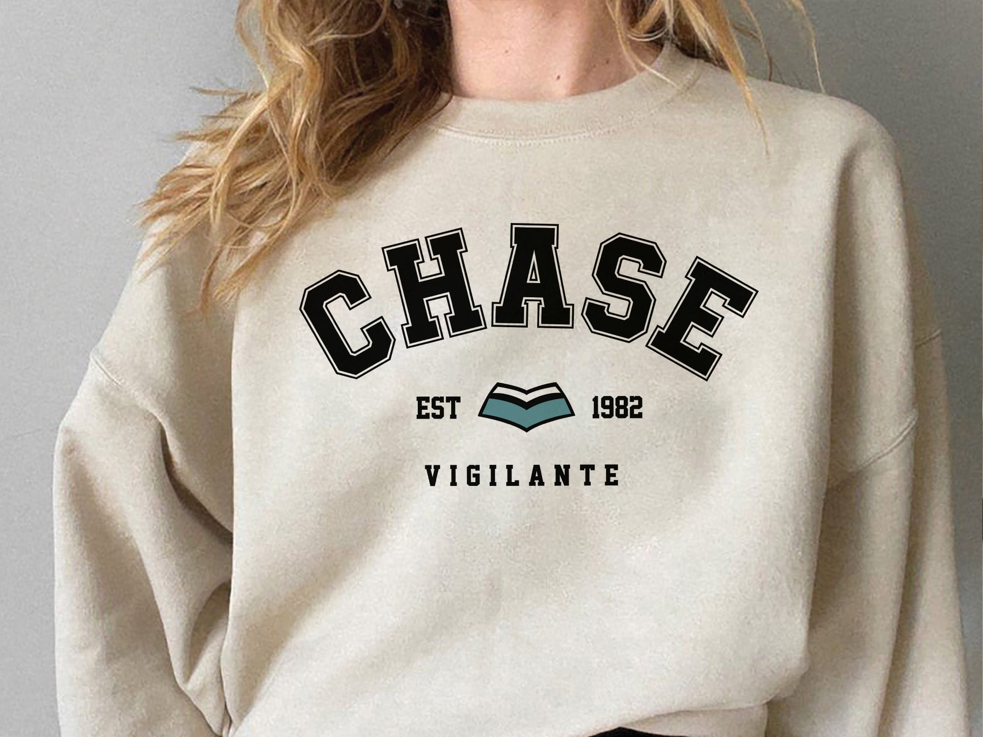 Chase Vigilante Crewneck Est 1982 Peacemaker Unisex Sweatshirt Chase Vigilante Crewneck Est 1982 Peacemaker Unisex Sweatshirt